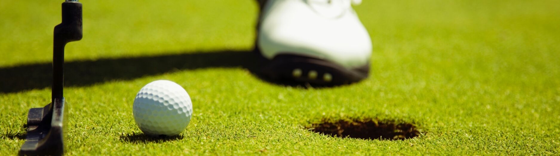 Adult man playing and hitting golf ball pl 899 pm